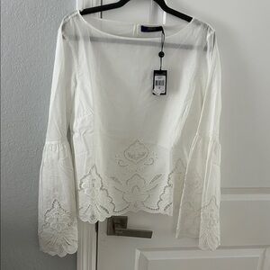 Polo by Ralph Lauren White Embroidered Blouse